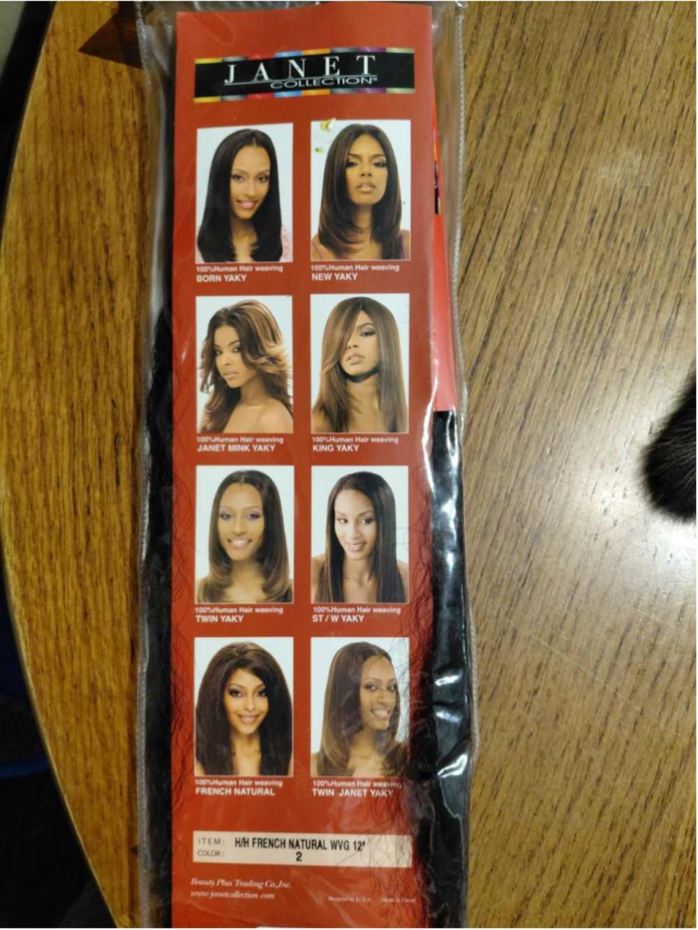 Janet Collection Human Hair French Natural Sew-In Weave 12" Color 2